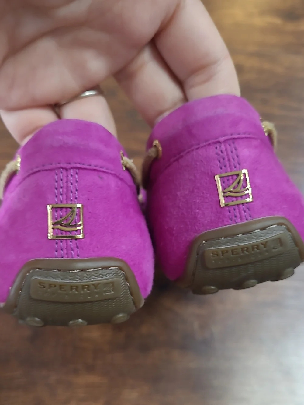 Sperry Women's Suede Boat Shoes in Fuchsia Leather Upper Size 7 - Picture 7 of 10